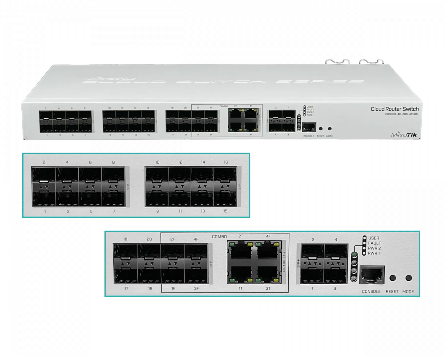 Switch MikroTik CRS328-4C-20S-4S+RM - 20 SFP, 4 SFP+ 10G, Dual Power 5