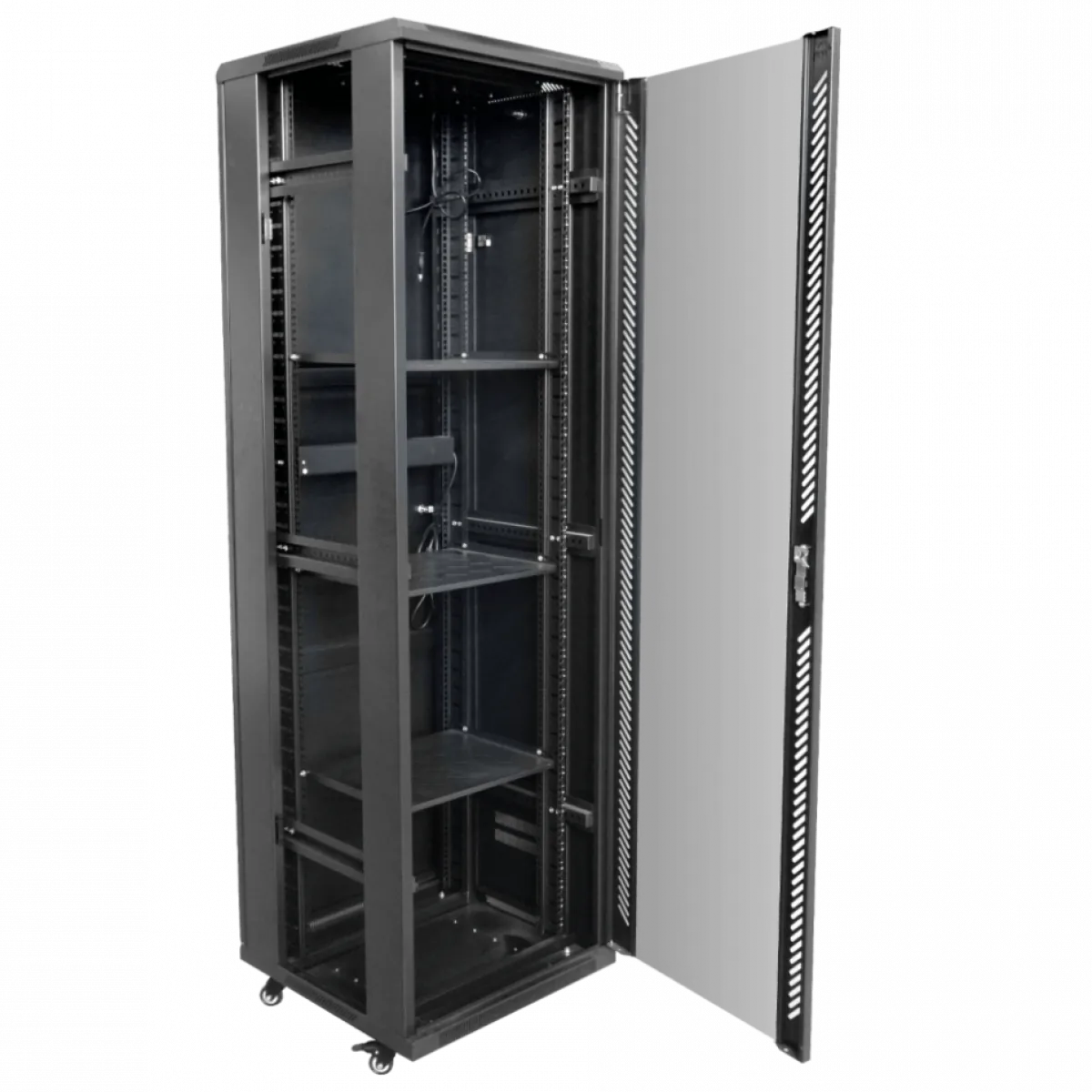 Rack  Vidrio 42U 600mm 60cm-Fondo Linkmade Turbina PDU Bandeja Negro 2