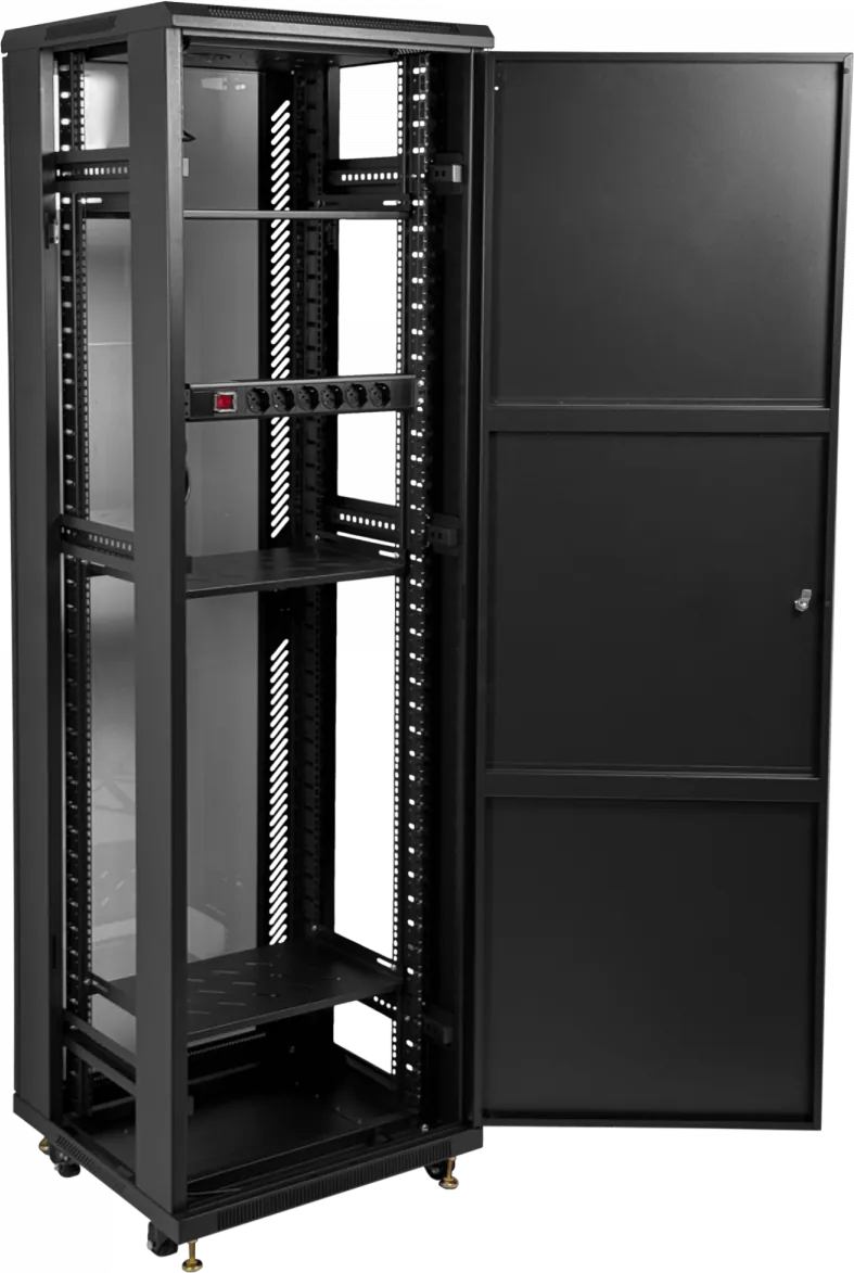 Gabinete Rack 42U 60cm de Fondo Desarmado con Turbina y Bandeja - Negro Linkmade 2