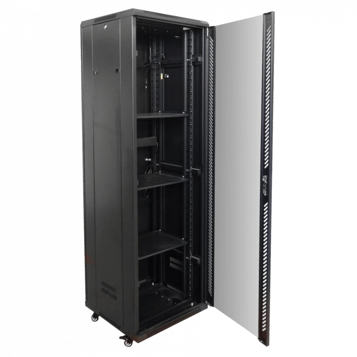 Rack  Vidrio 42U 600mm 60cm-Fondo Linkmade Turbina PDU Bandeja Negro 5