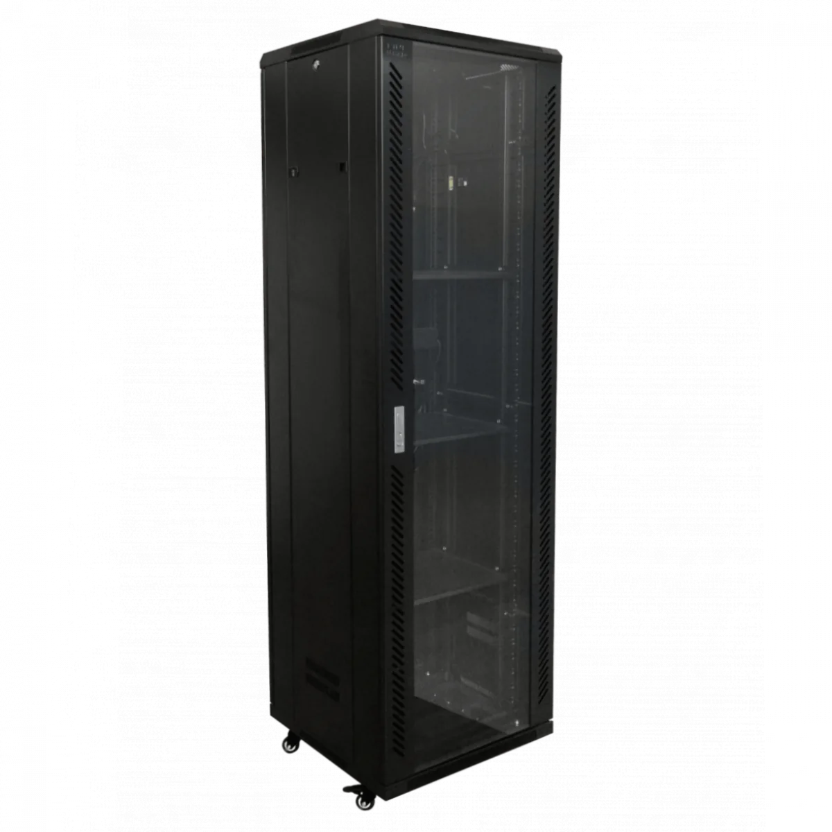 Rack  Vidrio 42U 600mm 60cm-Fondo Linkmade Turbina PDU Bandeja Negro 6