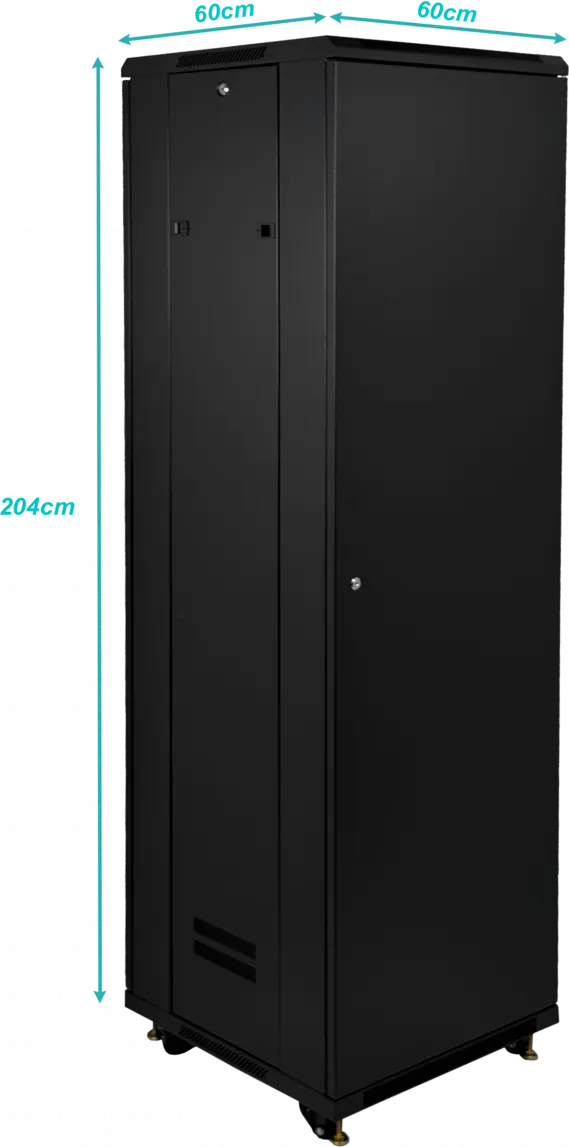 Gabinete Rack 42U 60cm de Fondo Desarmado con Turbina y Bandeja - Negro Linkmade 4