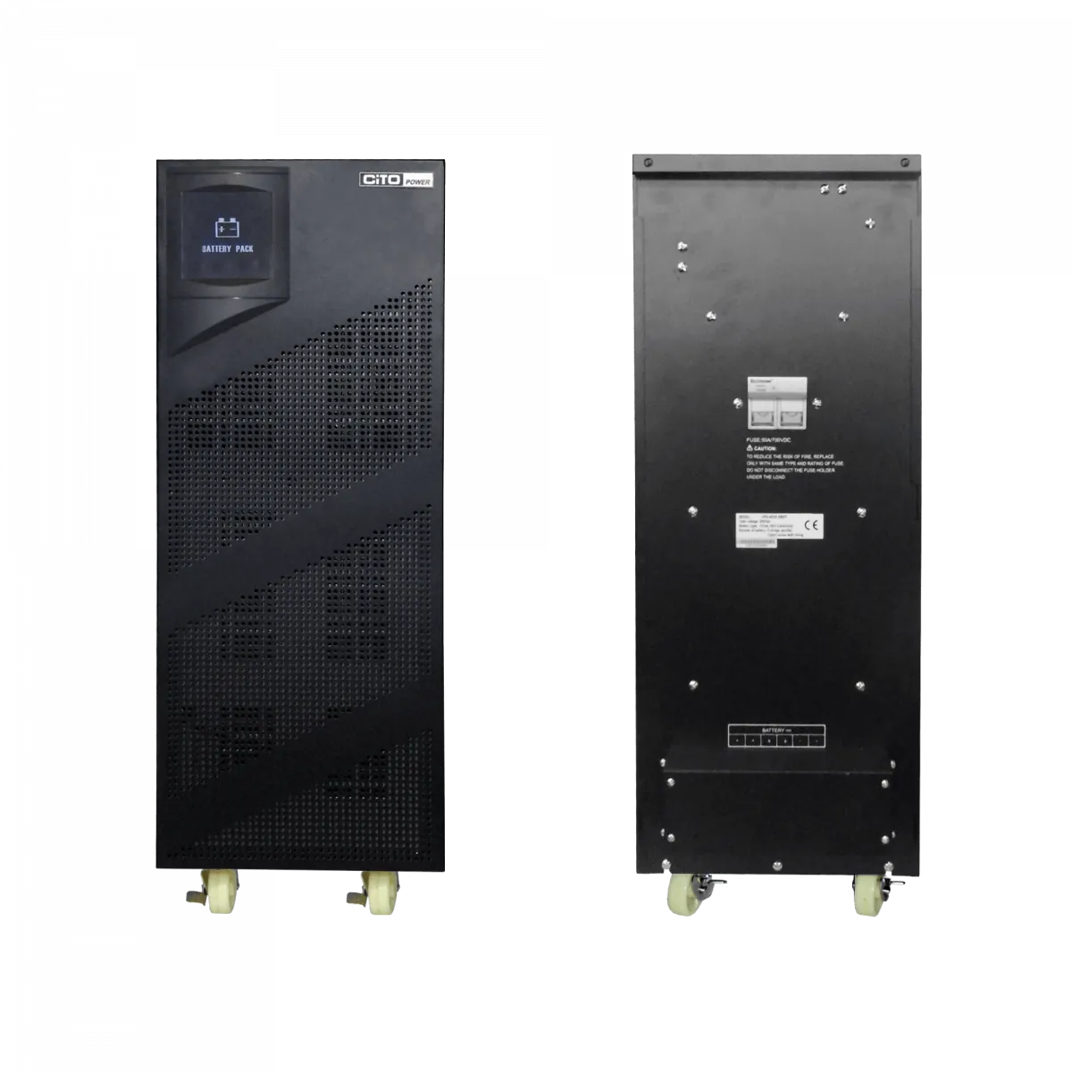 Banco Vacío CITO EBMT-20K 48 Baterías 288VDC 2x24x12V/9Ah Torre con Ruedas sin Baterías 2