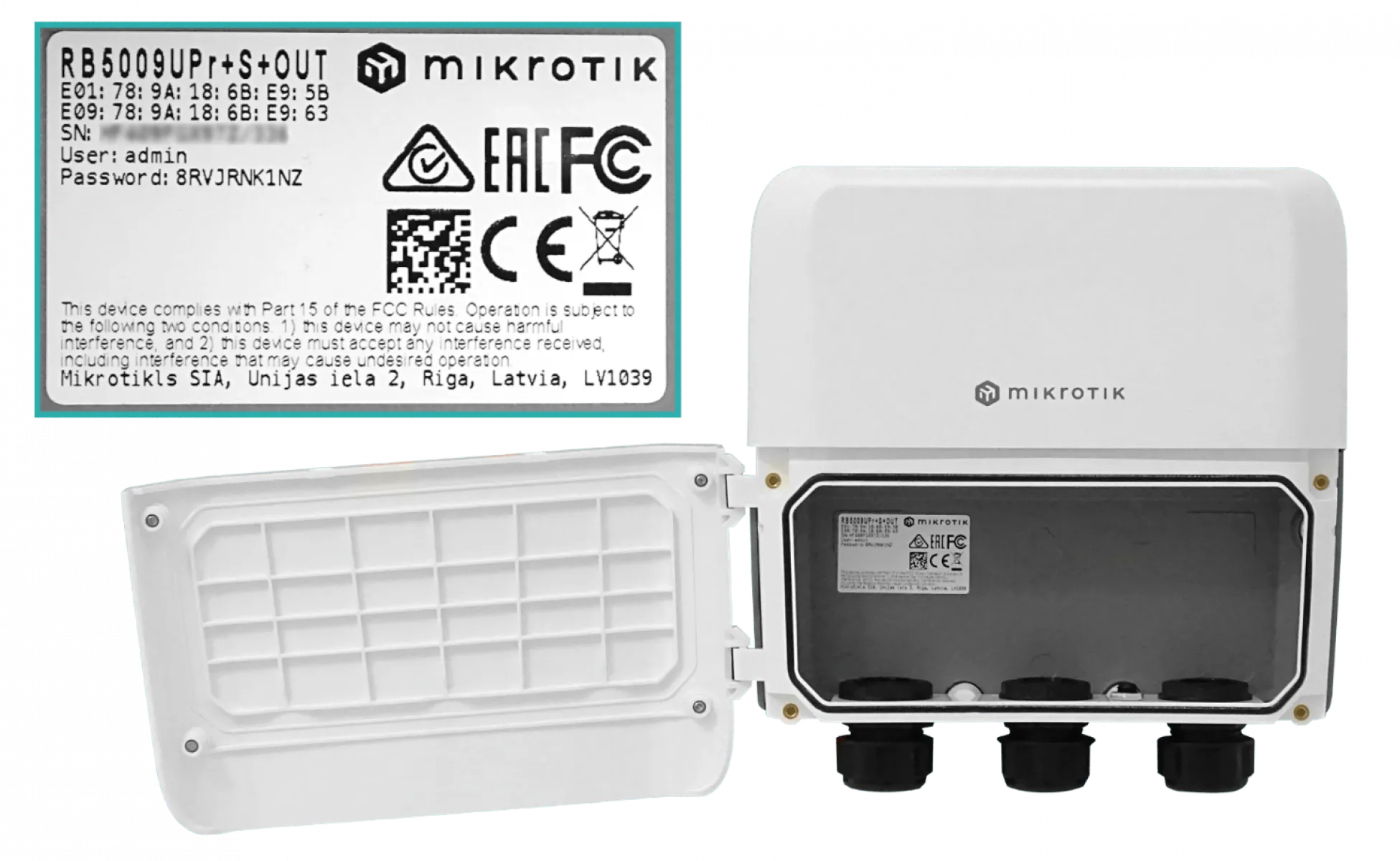 Router Outdoor con 9 Puertos y PoE MikroTik RB5009UPr+S+OUT, ARM 64-bit, 1GB Ram, 1GB NAND 6