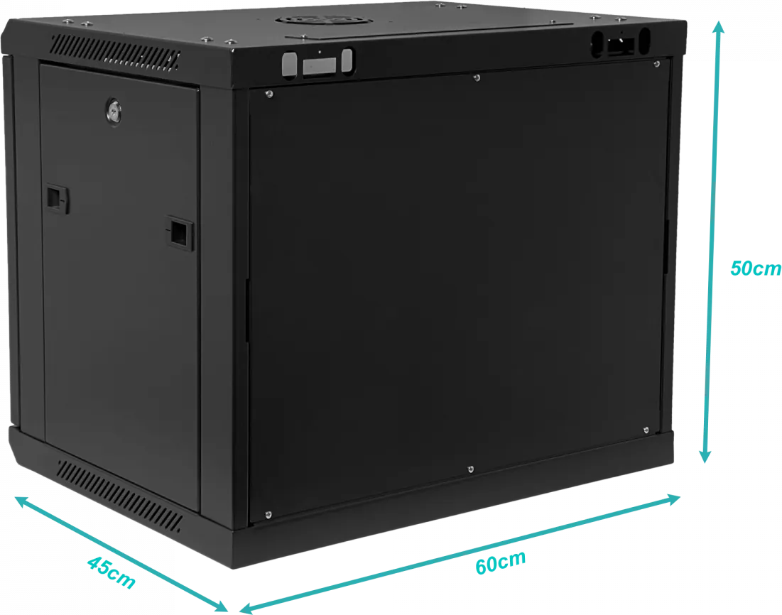 Rack  9U 45CM-Fondo Gabinete Rack Pared Muro Negro Linkmade 3