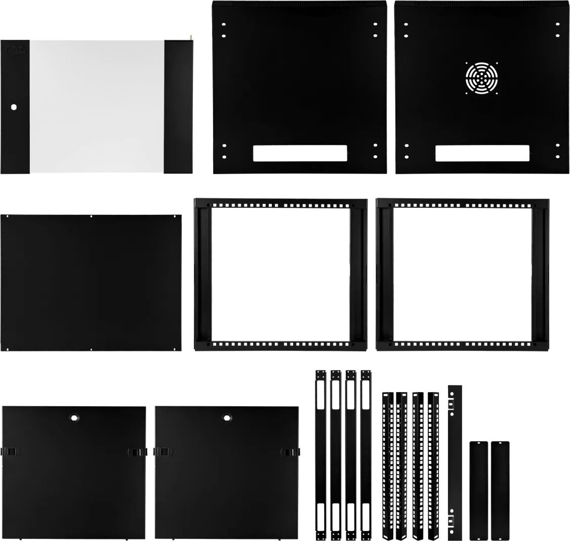 Rack  9U 45CM-Fondo Gabinete Rack Pared Muro Negro Linkmade 4