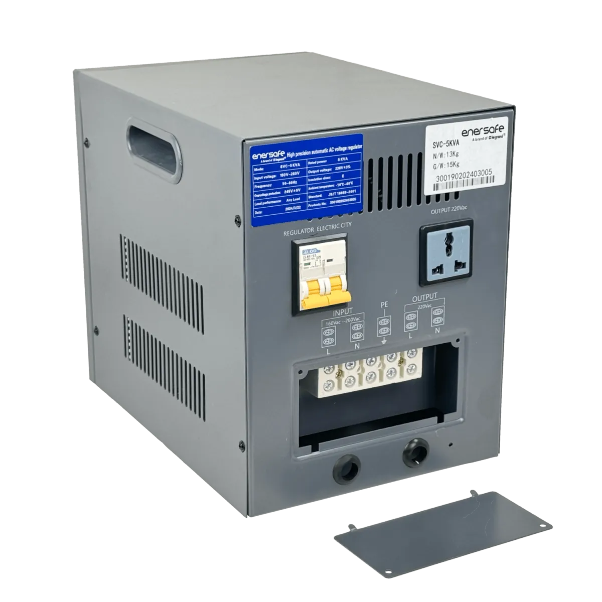 Regulador Tension 5KVA 4500W 0,9 164-260VAC Regleta IP20 6