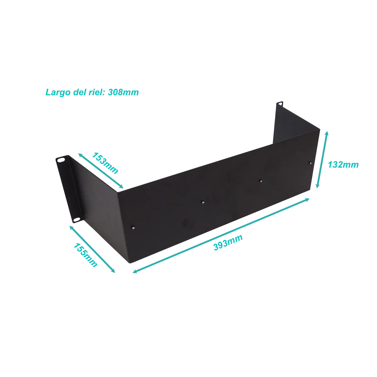Soporte 3U-Rack c/Carril 30cm RielDIN 308mm p/Automatico Industriales 3