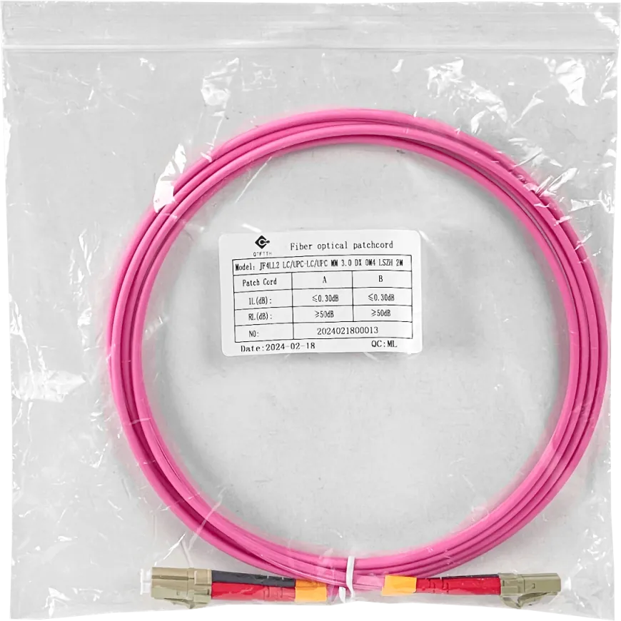 Jumper Fibra LSZH 2mt LC-LC OM4 MultiModo MM Duplex 50/125um 3mm 3