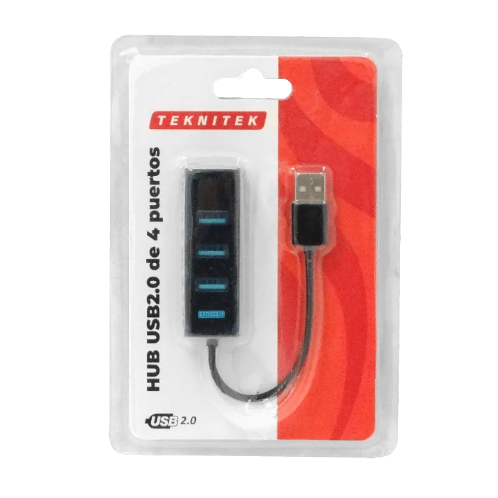 Adaptador USB HUB 4-USB-2.0 Cable-10cm 480mbps 3