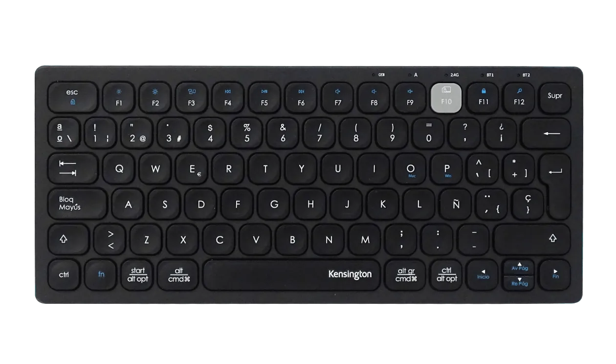 Teclado Inalambrico 2,4Ghz BT v3.0/5.0 Negro USB inc/2-AAA 3