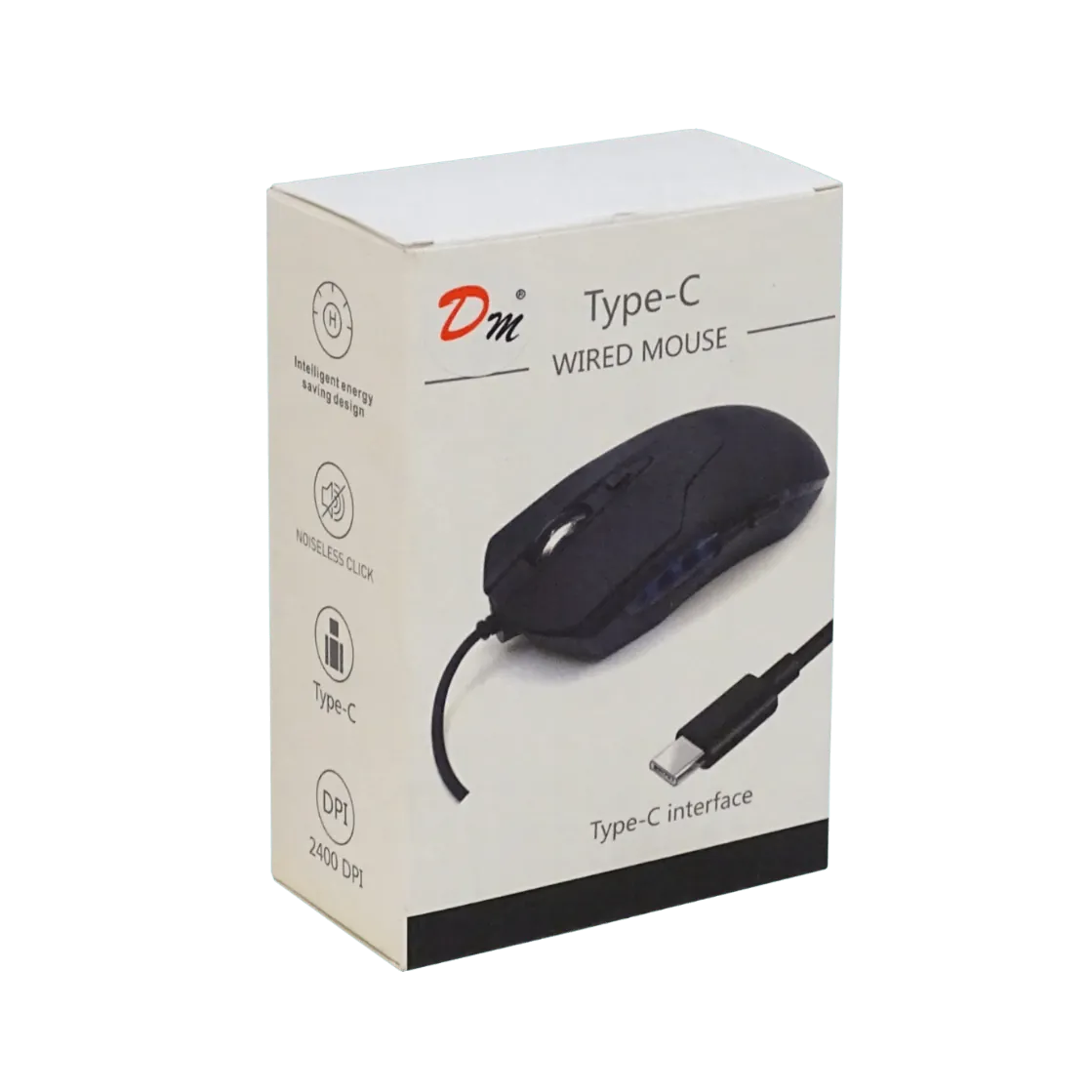Mouse Type-C Cableado-135cm Negro Raton Clic-Silencioso 5