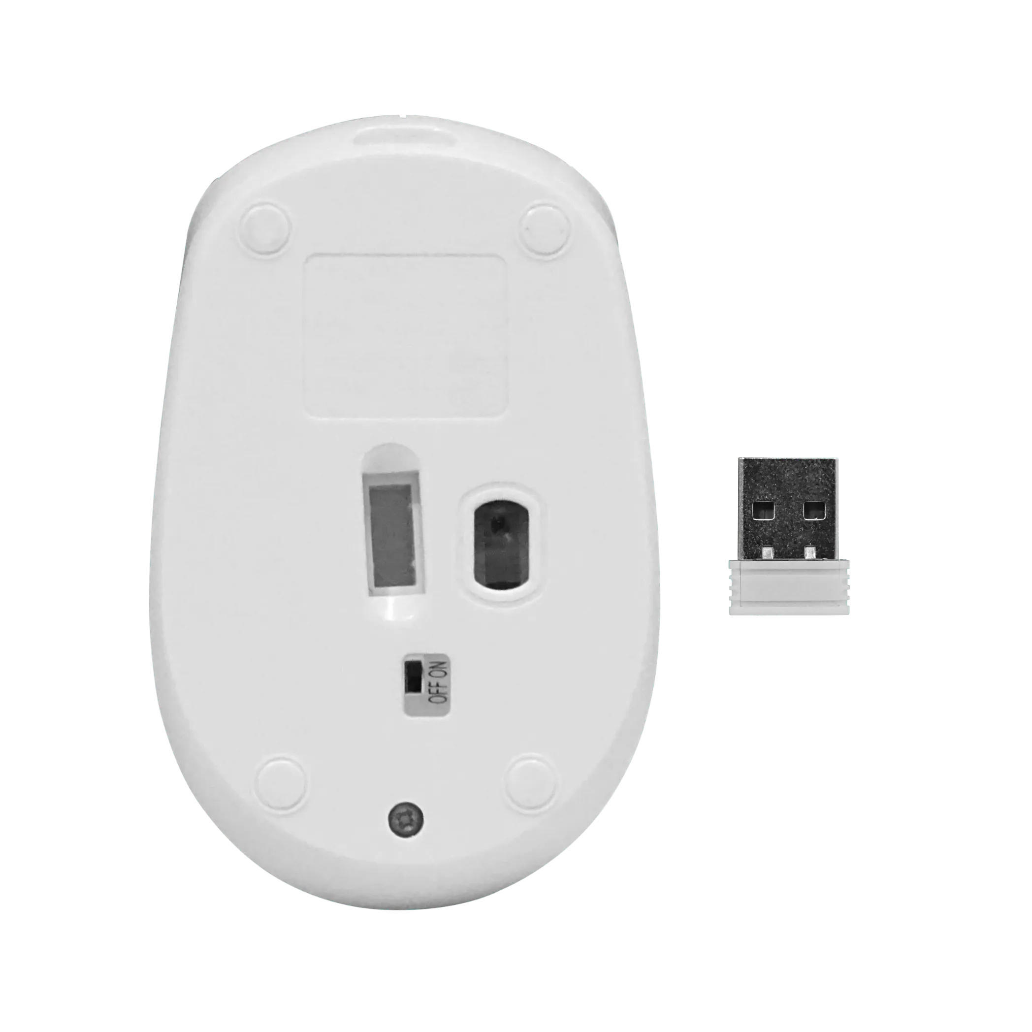 Mouse Blanco USB Inalmbrico 2,4GHz Bateria interna recargable inc/USB 5