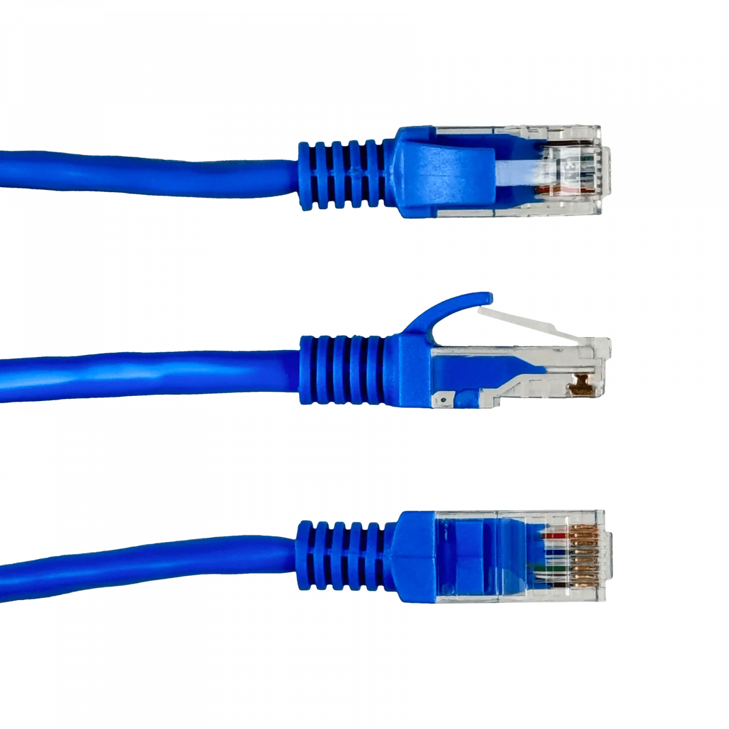 Cable Patch Cord Azul Multifilar CCA Aleacion Cat5e 2mt RJ45 inyectado 4