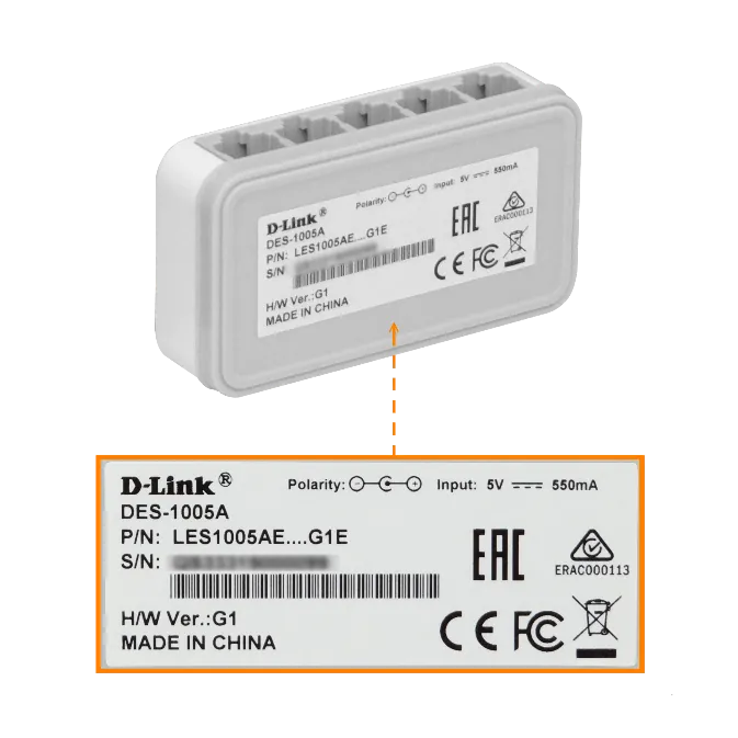 Switch D-Link DES-1005A No Administrable 5 puertos fast Ethernet 3