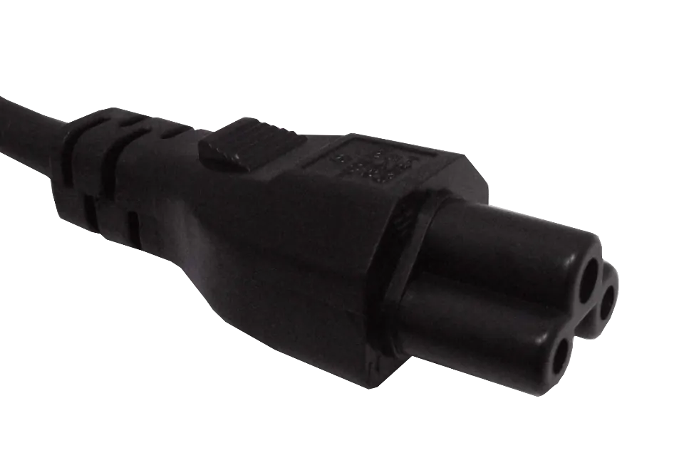 Cable 0,6mt Negro Trebol-C5-Hembra Chile-Macho Cable Poder 6A 3x0,75mm2 60cm 2
