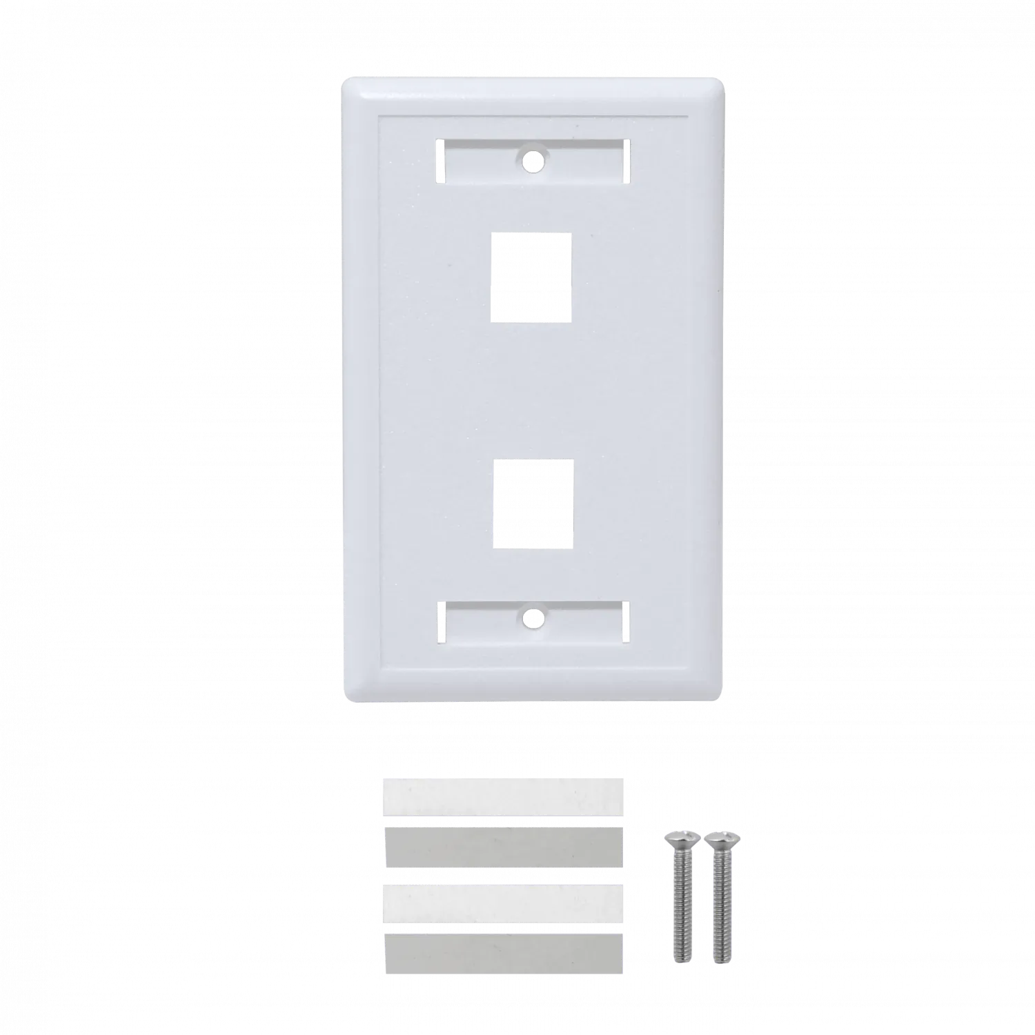 Faceplate  Blanco c/Etiquetas 2-Keystone Vertical  70x114mm 2