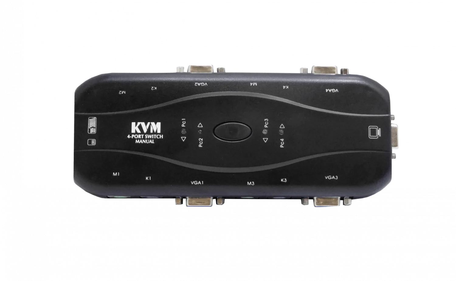 KVM 4-PS2-VGA requiere Cables no incluye Fuente de Poder 5-9VDC 100mA 3