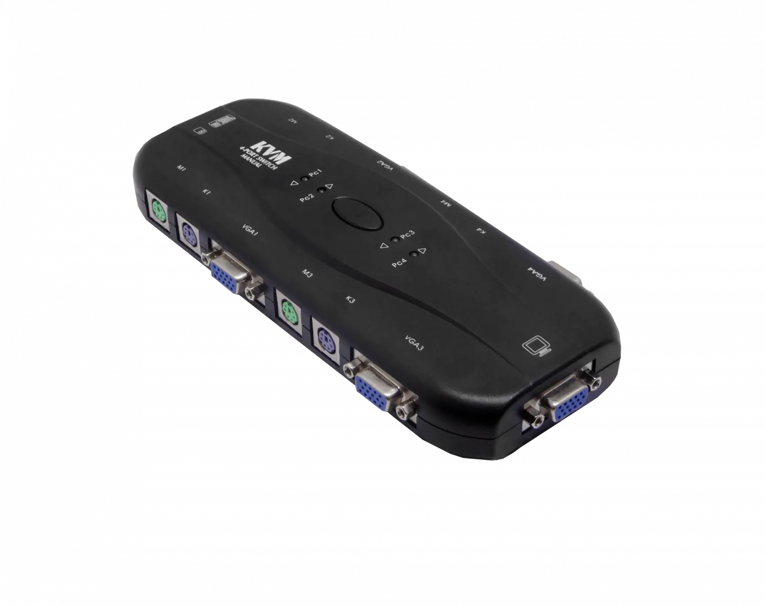 KVM 4-PS2-VGA requiere Cables no incluye Fuente de Poder 5-9VDC 100mA 5