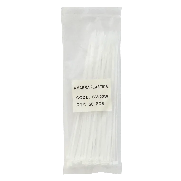 Amarra plastica blanca 50-un 200x2,5mm Nylon 2.5x200mm 3