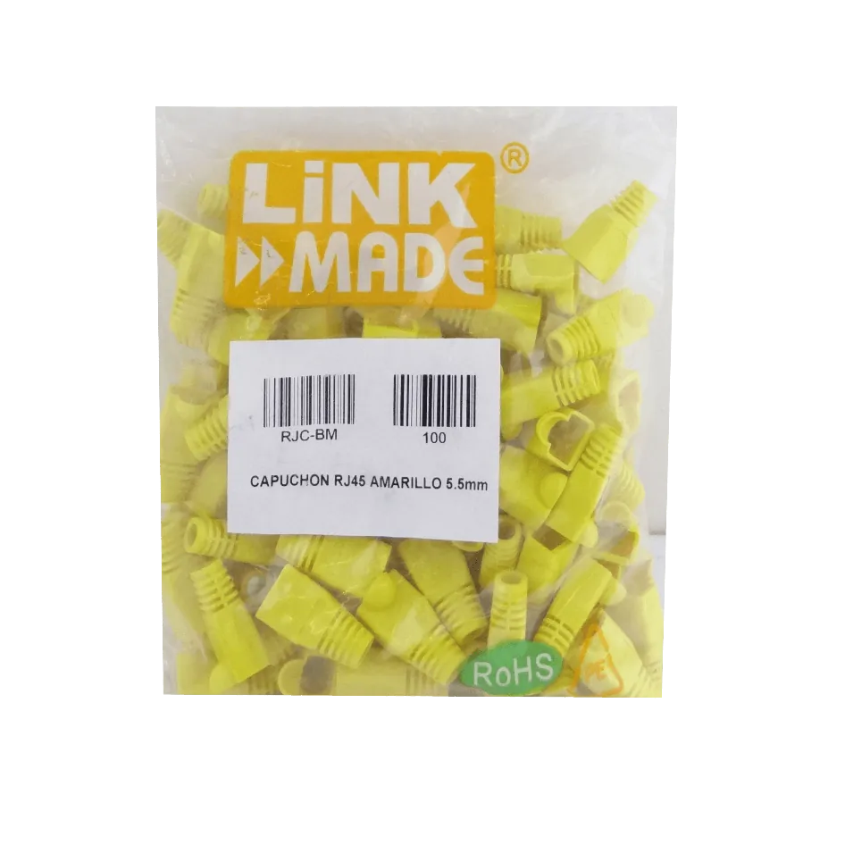 Capuchon p/RJ45 Amarillo Bolsa-100-unidades  4