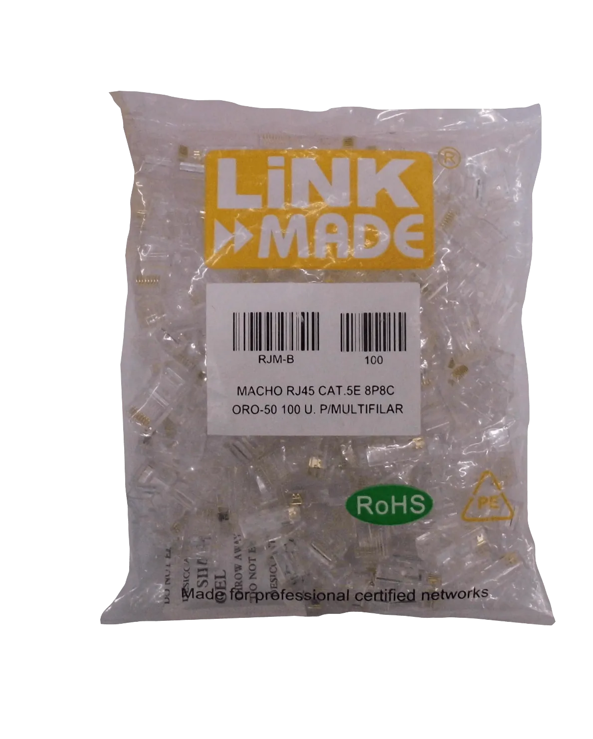 Conector RJ45 Cat5e UTP para Cable Multifilar, Bolsa de 100 Unidades  4