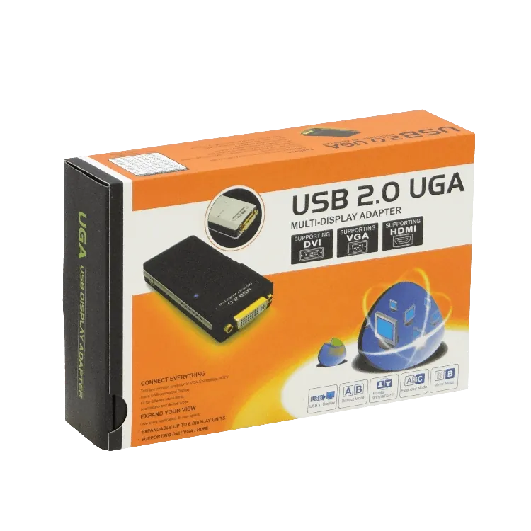 Adaptador USB 2.0 a DVI, Resolución 2048x1152 32bit, Incluye DVI a HDMI y DVI a VGA 4