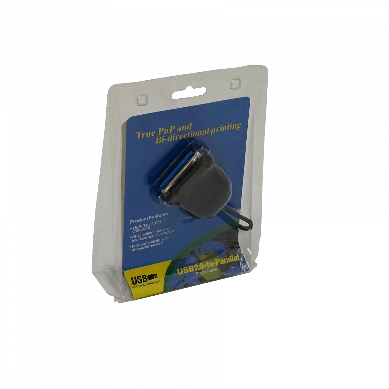 Adaptador USB a Paralelo CEN36M Y-120, 140cm, Chipset Prolific 3