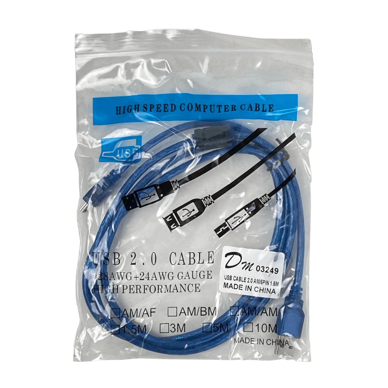 Cable USB2.0 A-M 5pin/mini/B-M 1,5mt 150cm 3