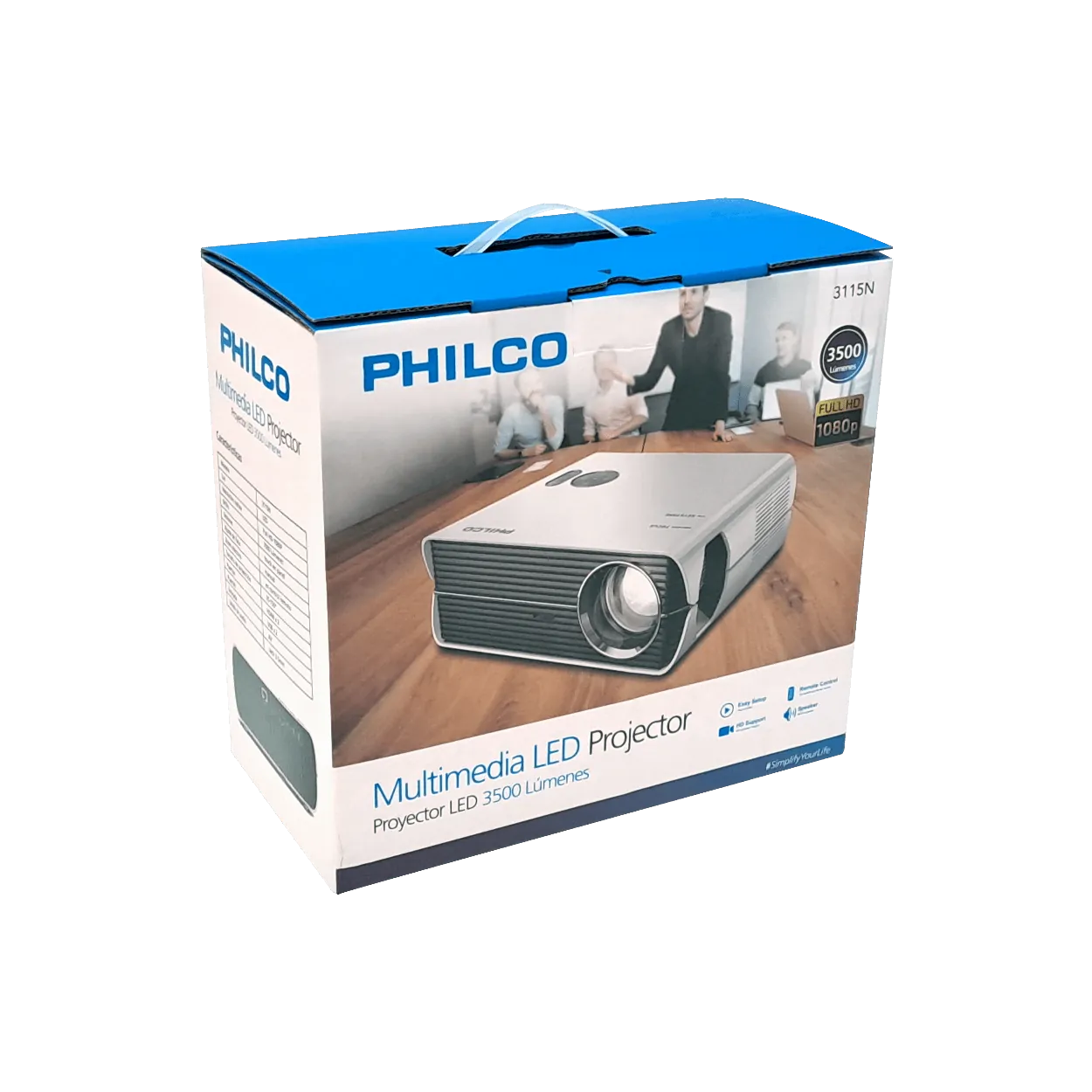 Proyector Philco 3500 Lúmenes, 1080p, Hasta 150