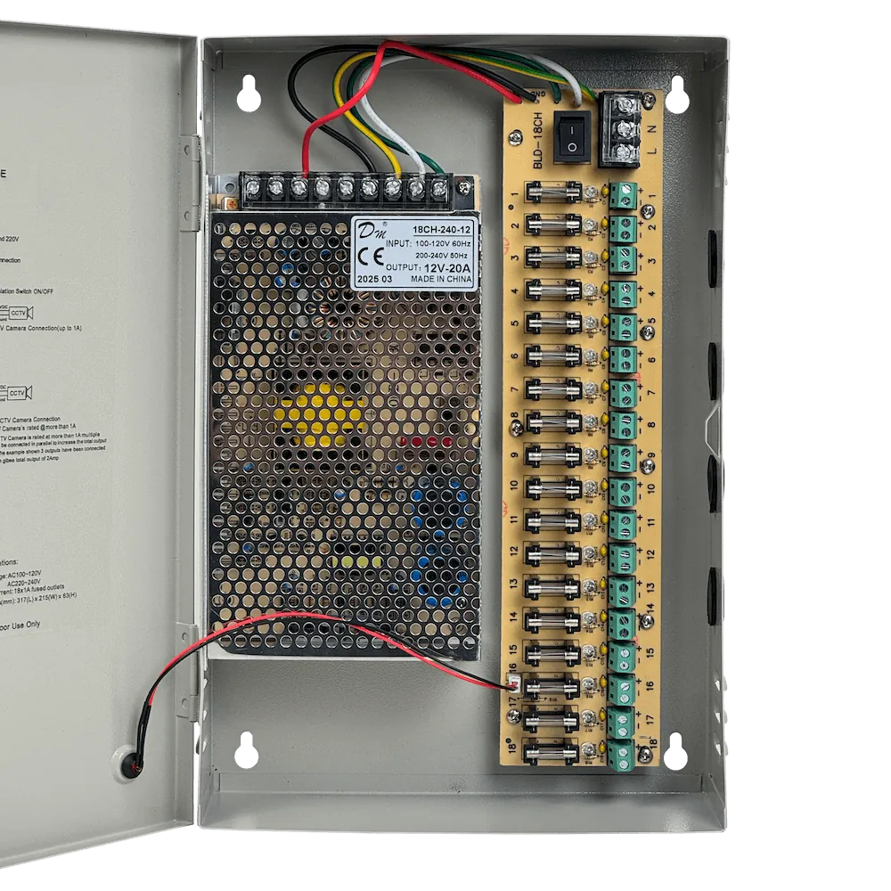 Salida Gabinete-llave Piloto 240W 12VDC 20A 18- 100-240VAC Fuente Poder 3