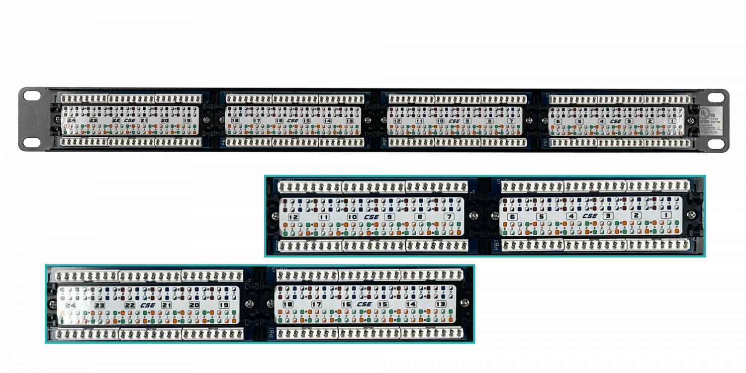 Patch Panel  24 RJ45 Cat5e UTP 1U Certificado UL 3