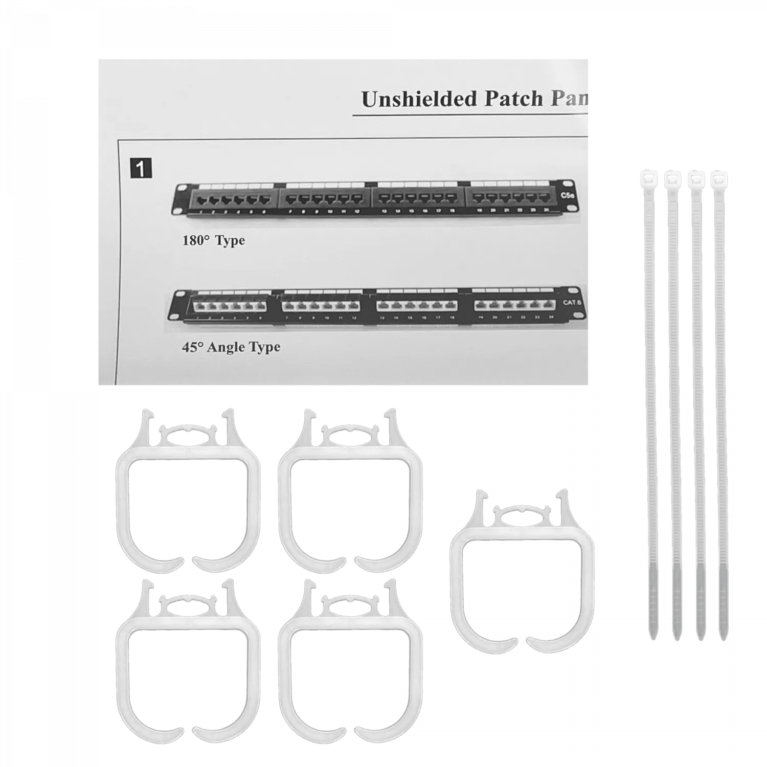 Patch Panel  24 RJ45 Cat5e UTP 1U Certificado UL 4