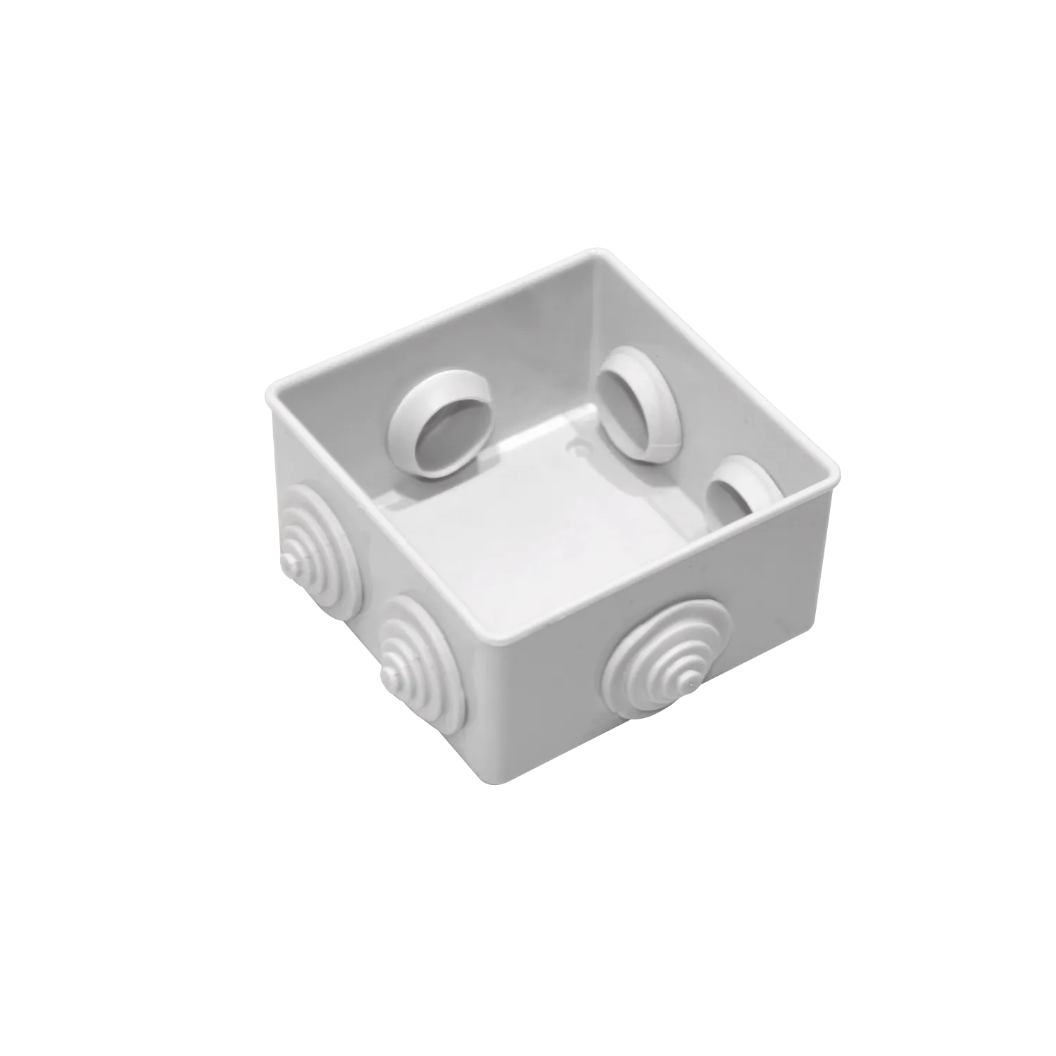 Caja Estanca Blanca 80x80x45mm  6-Conos sin-Tornillos 3