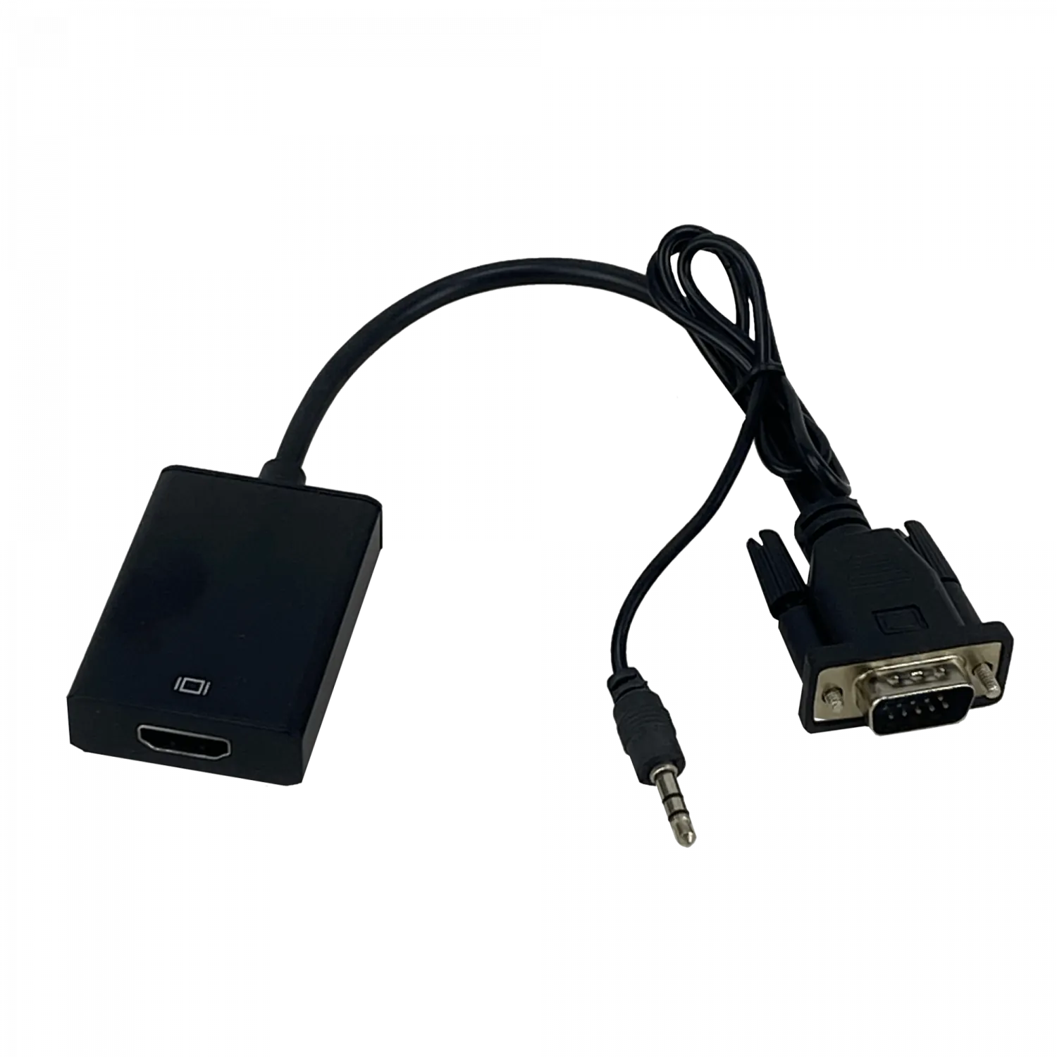 Convertidor VGA Macho + Audio 3.5mm a HDMI Hembra, Video + Audio 3
