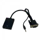 Convertidor VGA Macho + Audio 3.5mm a HDMI Hembra, Video + Audio - Miniatura 3