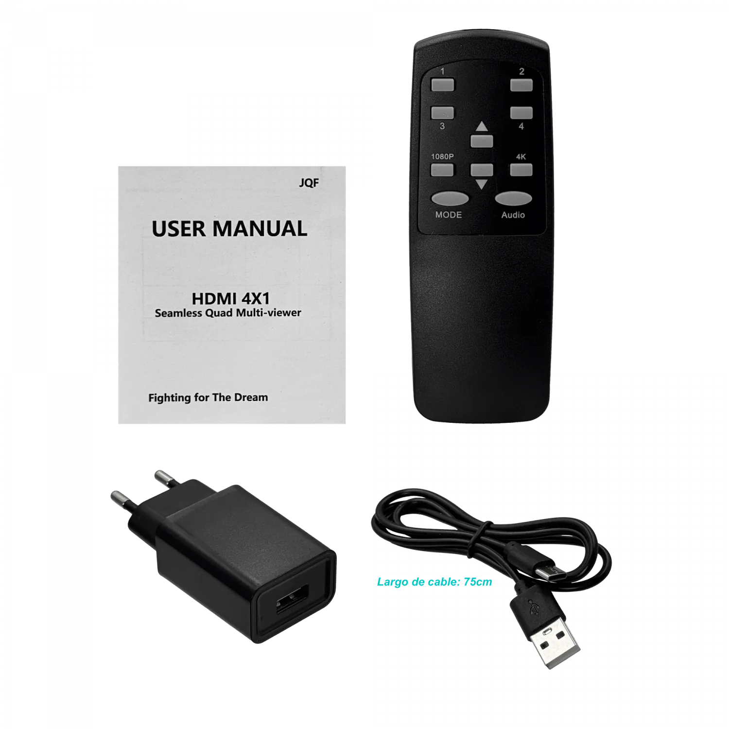 Splitter Multiplexor HDMI 4X1  1080p/4K  4-IN  1-OUT  5-HDMI-H USB-C inc-Control 7