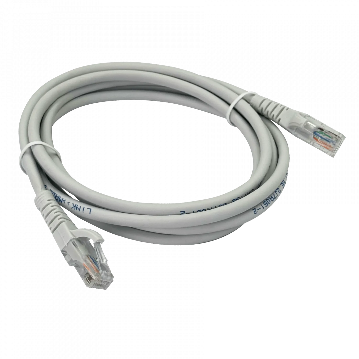 Cable Patch 2mt Cat5E Gris LSZH Inyectado Multifilar 3