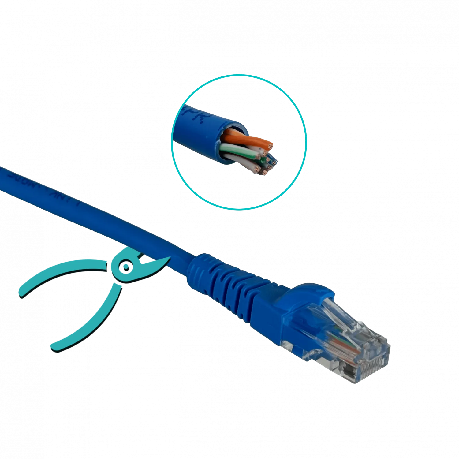 Cable Patch 3mt Cat5e Azul LSZH Inyectado Multifilar 4