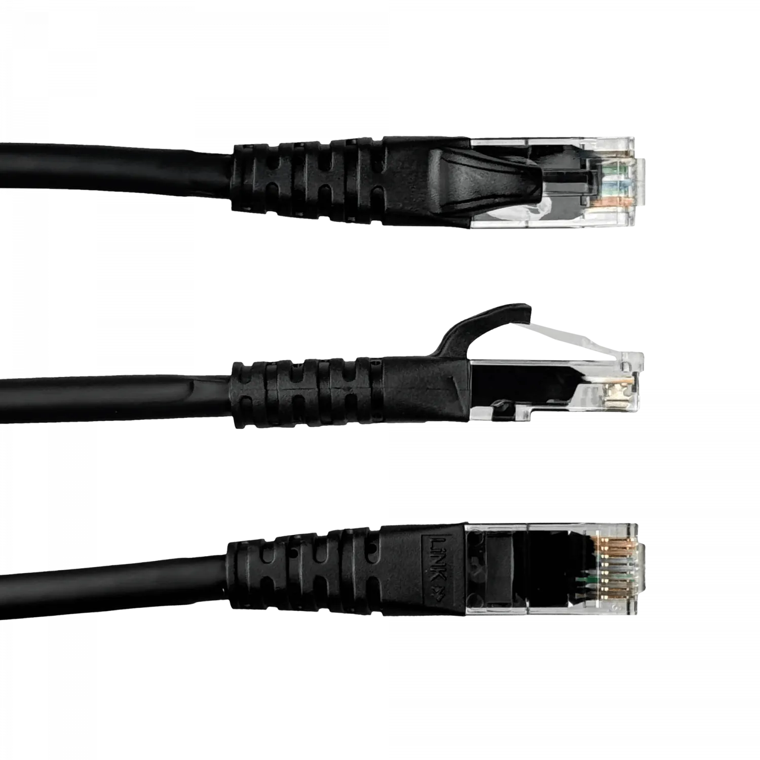 Cable Patch 1mt Cat6 Negro LSZH Inyectado Multifilar 3