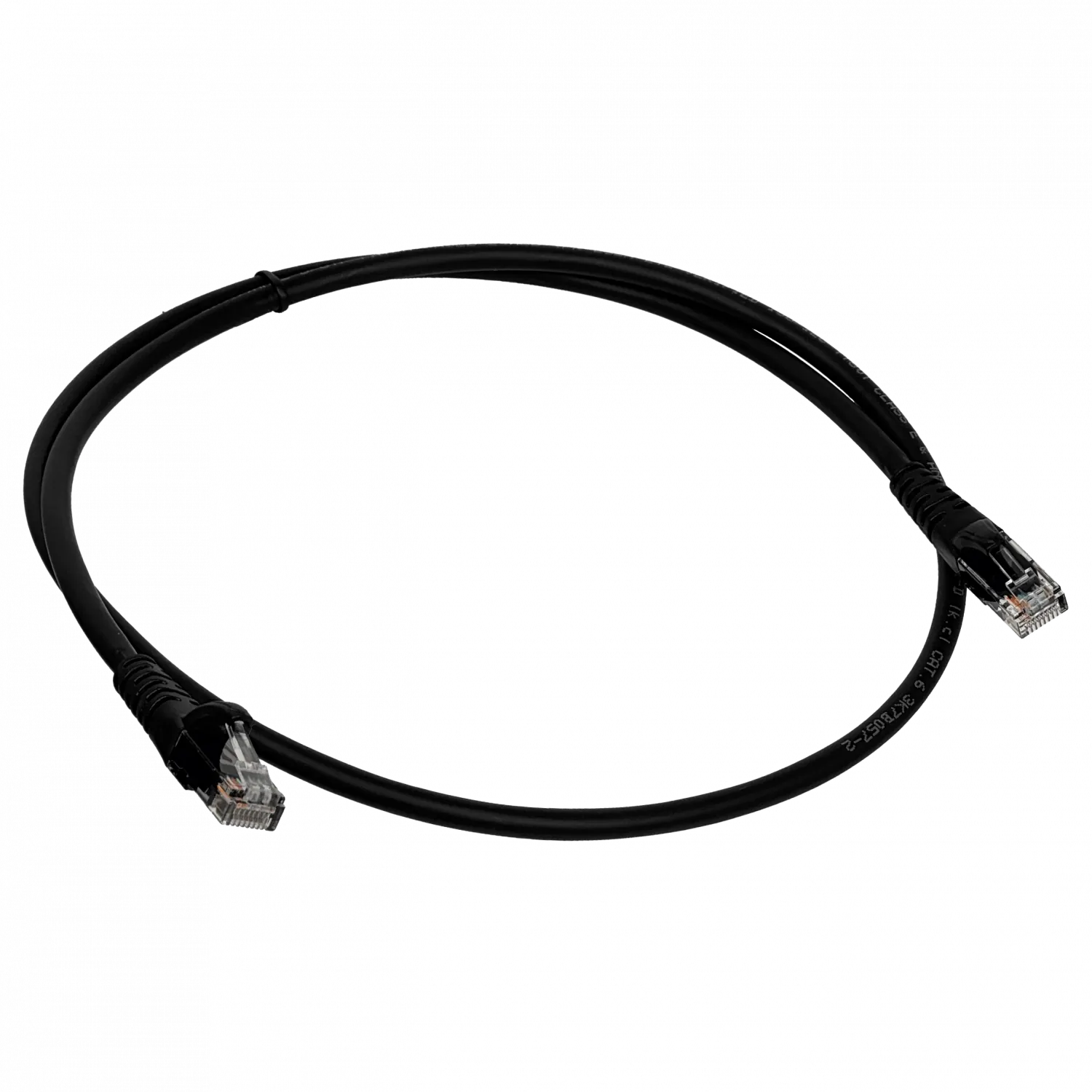 Cable Patch 1mt Cat6 Negro LSZH Inyectado Multifilar 2