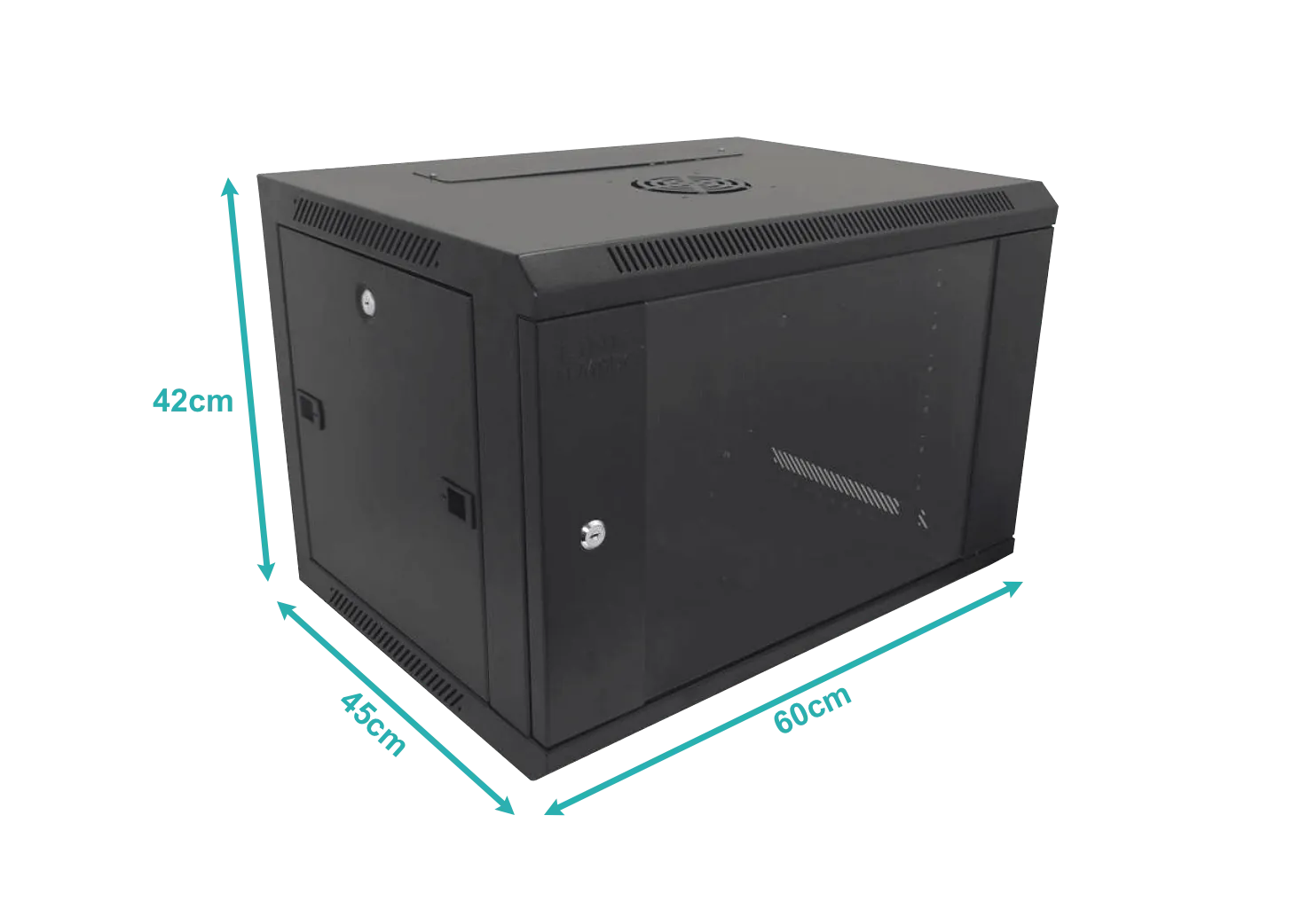 Gabinete Rack pared negro 45cm fondo 7U 2