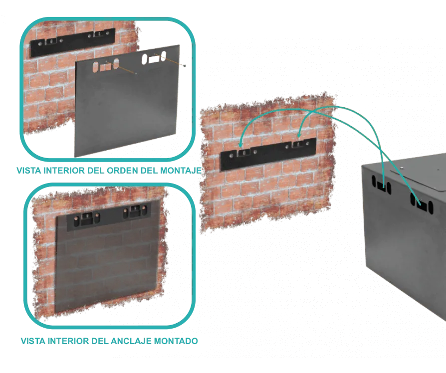 Gabinete Rack pared negro 45cm fondo 7U 3