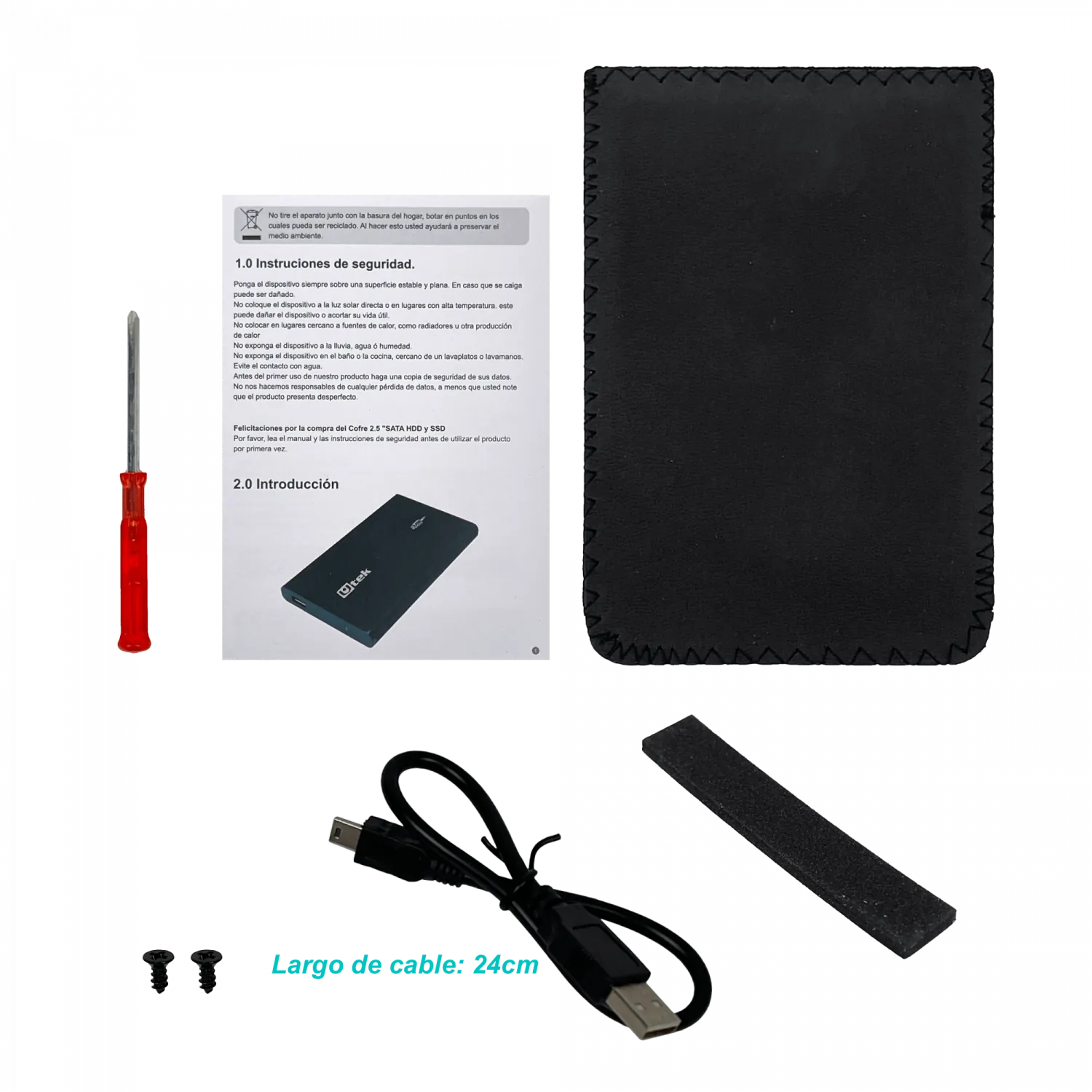 Cofre 2,5pulg   SATA-USB2.0   solo-USB   inc-Cable-AM  6