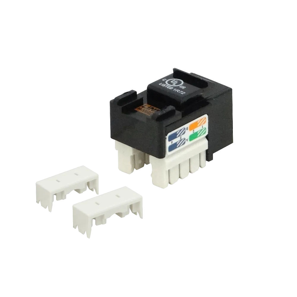 Conector Keystone Punchable  Negro Hembra RJ45 Cat5E U/UTP  2