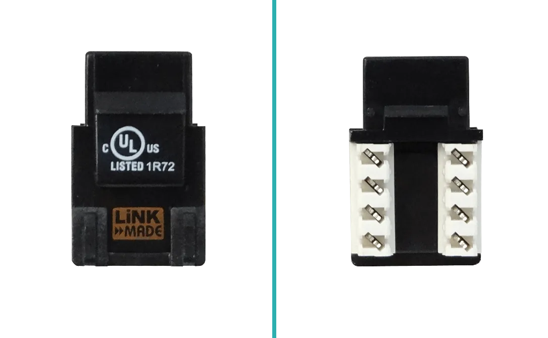 Conector Keystone Punchable  Negro Hembra RJ45 Cat5E U/UTP  4