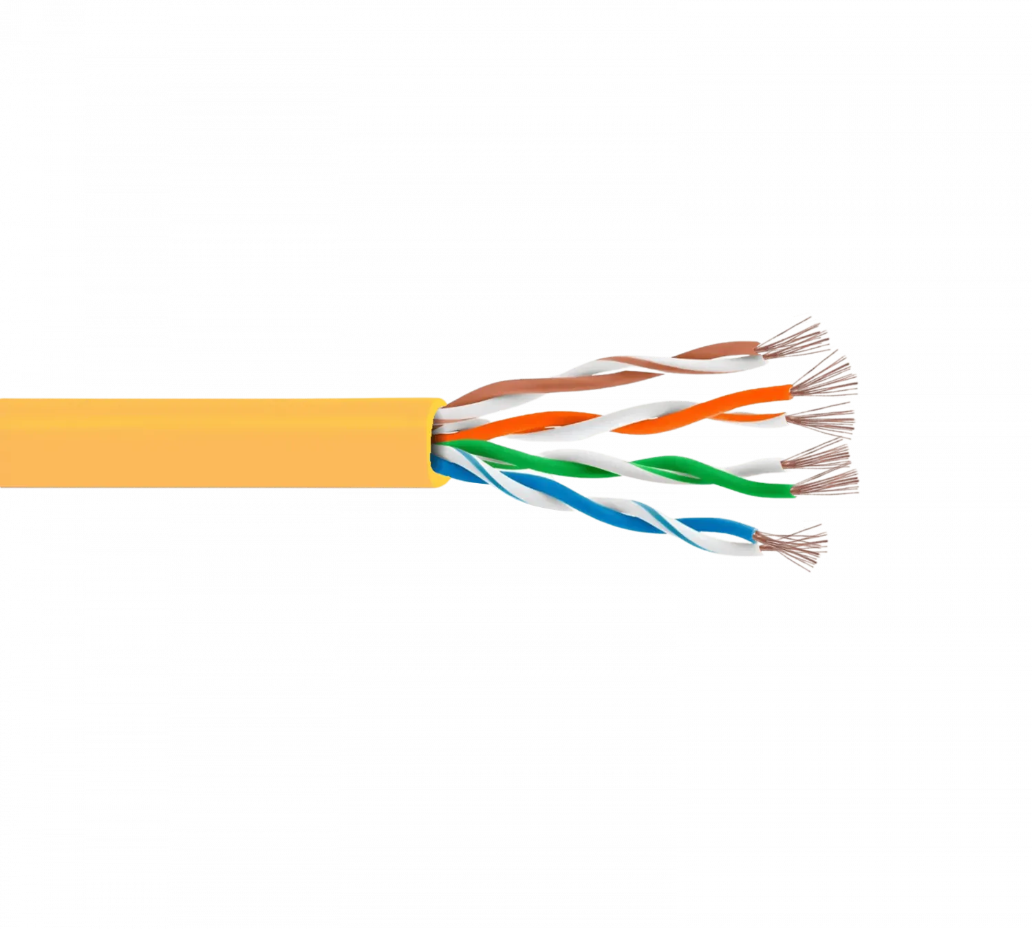 Cable Patch 2mt Cat5e Amarillo LSZH Inyectado Multifilar 2