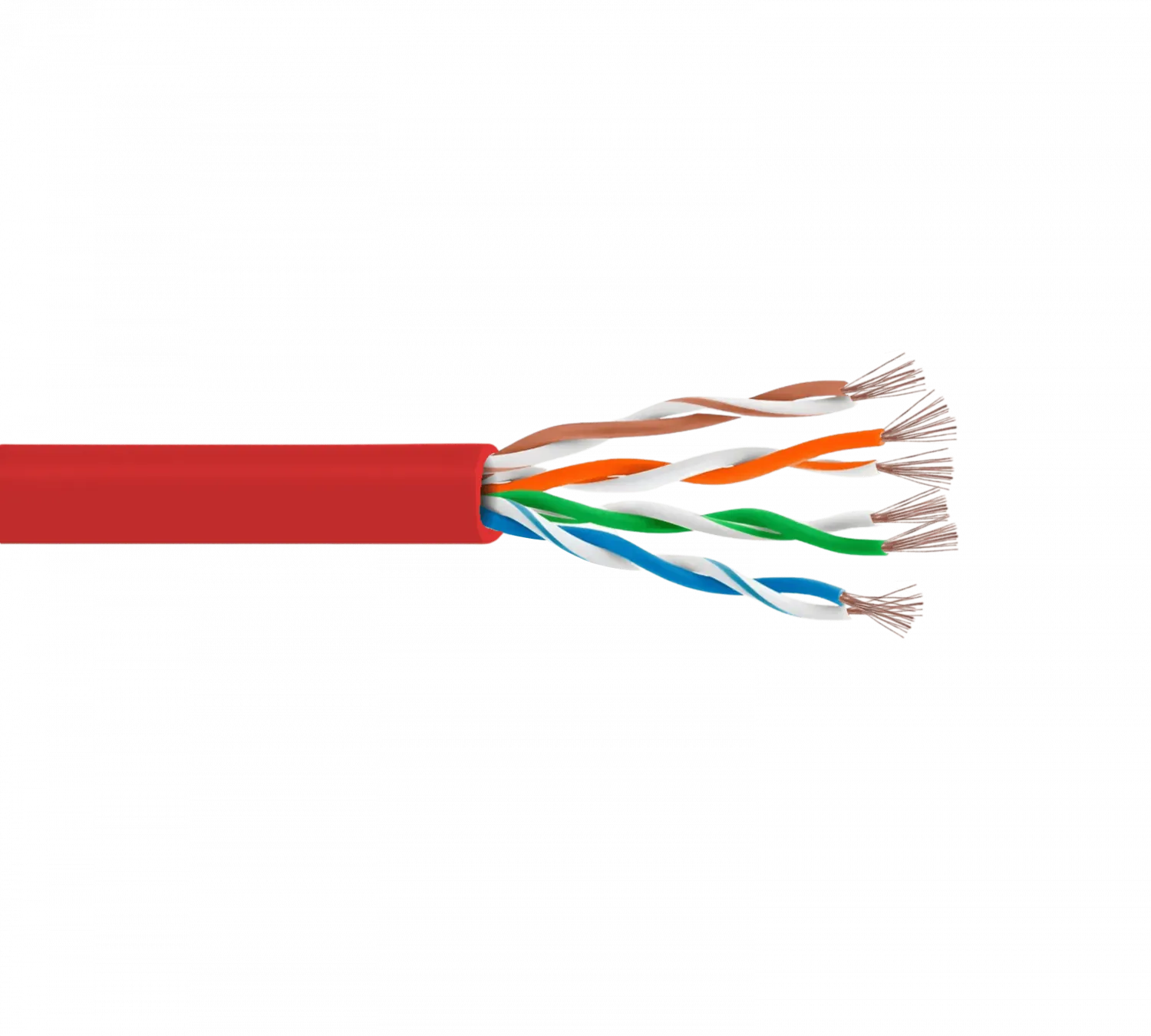 Cable Patch 2mt Cat5e Rojo LSZH Inyectado Multifilar 2