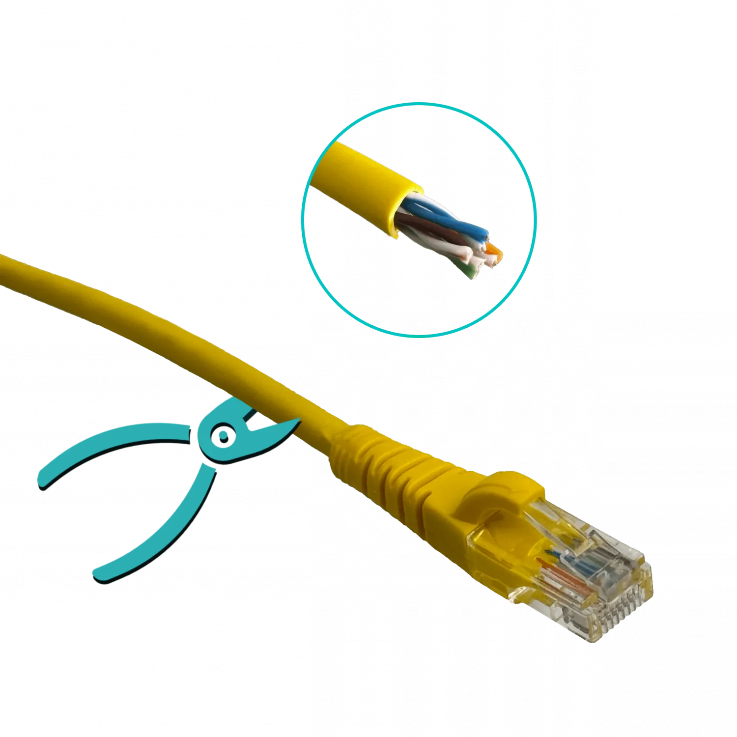 Cable Patch 2mt Cat5e Amarillo LSZH Inyectado Multifilar 4