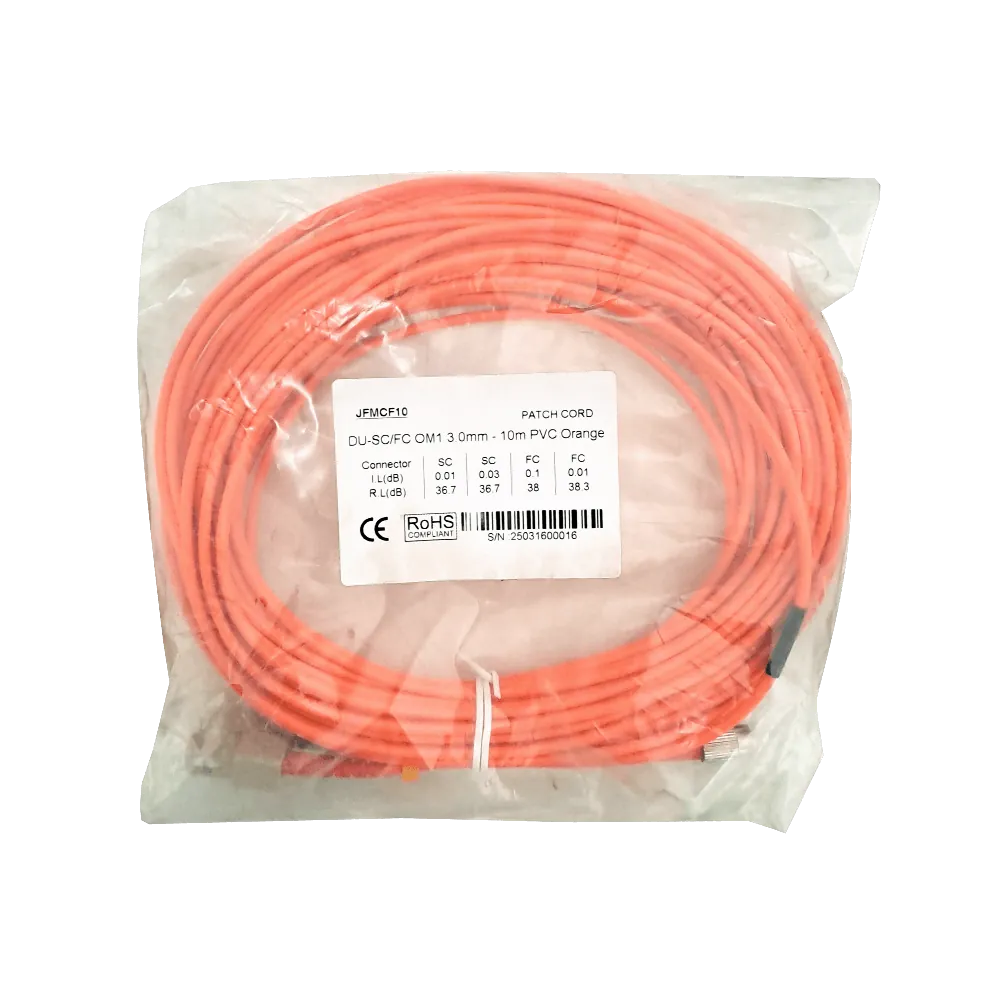 Jumper Fibra  10mt SC-FC OM1 MultiModo MM Duplex  62.5/125um LSZH 3